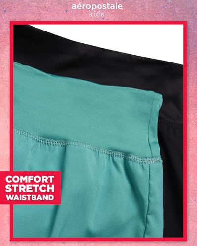 AEROPOSTALE Girls' Wide Leg Shorts - 2 Pack Woven Loose Fit Athletic Workout Shorts for Girls with Yoga Waistband (7-16)3