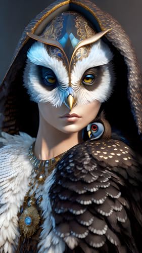 Poster sur toile oiseau femme SERENDIPITP pour salon moderne 58x90