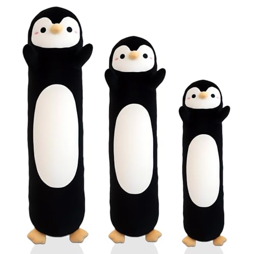 Kekeso Penguin Plush, Long Penguin Plush Pillow Ultra Soft Huggable Stuffed Animal Body Pillow for Kids Adults (Black, 90cm/35.43in)