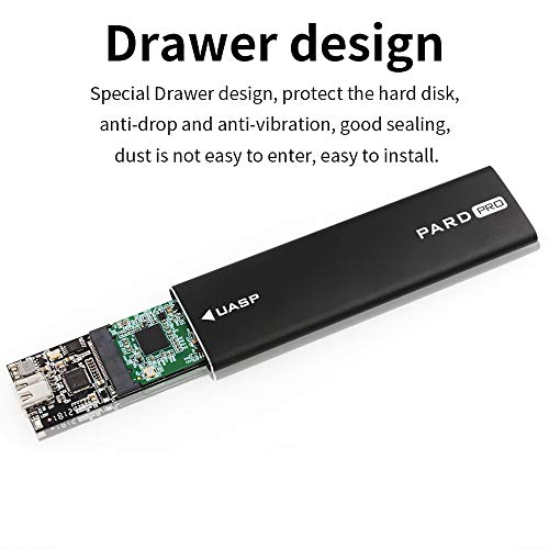 MMCRRX SSD M.2 USB C Enclosure, Guscio Squisito in Alluminio Lavorazione CNC | Adattatore da USB C a USB 3.1 GEN2 ad Alta velocità per mSATA M.2 NGFF UASP [B Key o B + M Key] (nessun Supporto NVME)