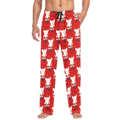 Christmas Cowboy Santa Men's Pajamas Pants Cotton Sleep Bottoms Pants Lounge Sleepwear - S