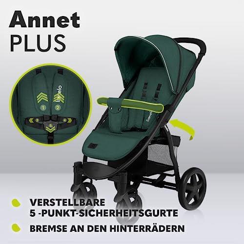 LIONELO Annet Buggy bis 22 kg mit Liegefunktion, Kinderwagen klein zusammenklappbar mit Zubehör, Eva-Schaum-Räder, Moskitonetz, Fußdecke Getränkehalter, Korb