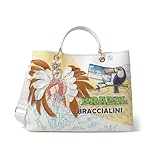 Borsa Braccialinidella Linea Cartolina con Stampa Brazil, Codice Prodotto B17081. Dimensioni: 28 x 35 x 14 cm