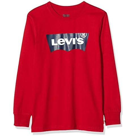 Levi'S Kids Lvb-L/S Batwing Tee Rojo (Red) Niños 10 Años - Camiseta de manga larga con logotipo distintivo Cover