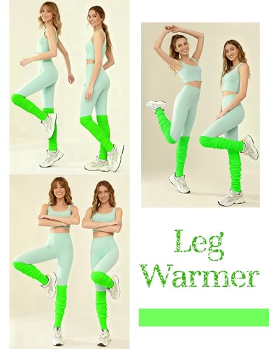 Image of v28 Women Warm Leg Warmers 80s Retro Party Costume Knit Ballet Neon Long Socks
