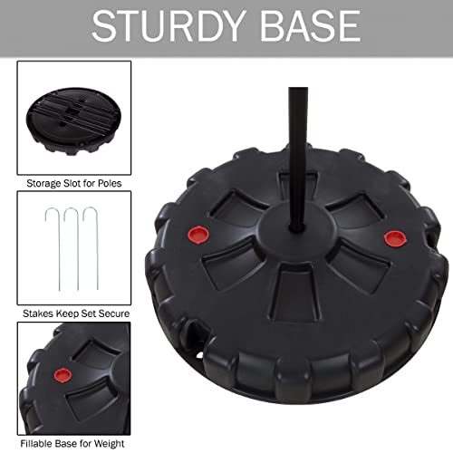 Hey! Play! Portable Tetherball Complete Outdoor Game Set With Base, Ball, Pump, Cord & Stakes - Family Game For Kids And Adults #TOP2