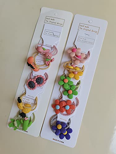 20 Pcs (10 Pairs) Baby Girl's Cartoon Cute Hair Ties Baby Elastic Hair Ties Hair Accessories Ponytail Holder Hairpins Set For Baby Girls Teens Toddlers, Assorted Styles