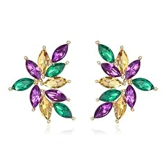 Purple Green Yellow Gold-Tone