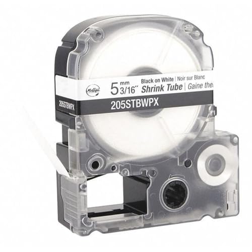 Heat Shrink Tube, Black on White, 0.187inW, Mfr: 205STBWPX-A