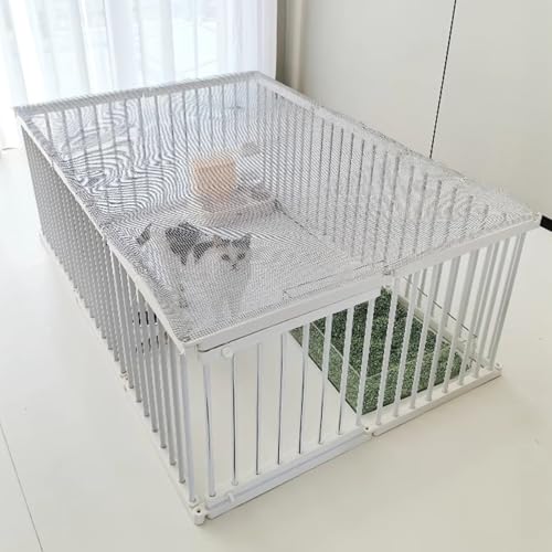 YLLSMGS 猫ゲージ 猫ケージ キャットハウス ポータブル 猫ケージ キャットパティオ 屋外 屋内 猫? ペット用プレイペン エクササイズペン 上部が閉じたメッシュ付き 犬、ウサギの子犬 猫用ケージ フクロモモンガ チンチラ フェレット(228*93*