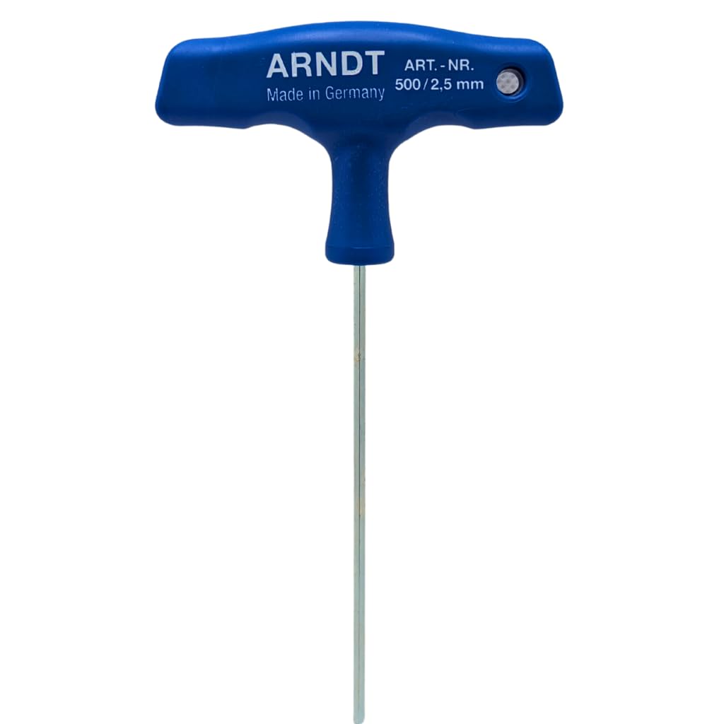 ARNDT Germany 2.5mm T-Handle Allen Key Hex Key | Chrome Vanadium Steel | Metric Hexagonal Key Tool T-Handle Hex Wrench | Shank Length: 100mm