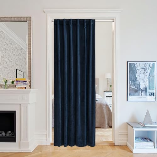 StangH Doorway Curtains for Living Room Office, Navy Blue Blackout