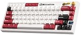 RK ROYAL KLUDGE M65 Wireless Mechanical Keyboard with Volume Knob, 60% Tri-Mode Gaming Keyboard 2.4G/BT/USB-C, Gasket Mount, Battery Display, PBT Keycaps, Hot-Swappable Cream Switch, White