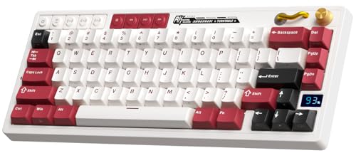 Image of RK ROYAL KLUDGE M65 Wireless Mechanical Keyboard with Volume Knob, 60% Tri-Mode Gaming Keyboard 2.4G /BT /USB-C, Gasket Mount, Battery Display, PBT Keycaps, Hot-Swappable Cream Switch, White