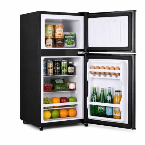 Image of Simple Deluxe 3.2 Cu.Ft Mini Fridge with Freezer, 2 Door Small Refrigerator with Adjustable Thermostat Energy-efficient Low Noise, Compact Fridge for Bedroom, Office, Dorm, Pewter