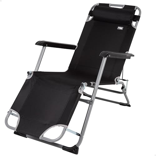 Set 2 Sedie Pieghevoli Aktive Menorca - Poltroncine Spiaggia 4 Posizioni Con Cuscino E Tasca, Struttura Alluminio - Foto 3