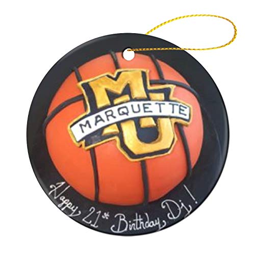 Marquette University Basketball Team Round Souvenir Fashionable Patterns, The Best Gift for Family and Friends in Ceramic Double-Sided Printing Festival