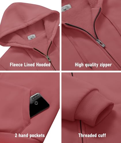 Image of SCODI Hoodies for Men Heavyweight Fleece Sweatshirt - Full Zip Up Thick Sherpa Lined Hooded Sweatshirts