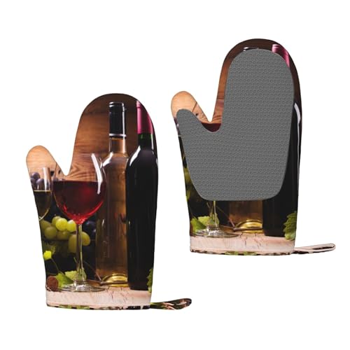 Mount Hour 2 Piece Set Oven Mitts, Grapes Baking Glove for Cooking BBQ Gift