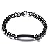 Starryinter Stainless Steel Custom Engraving Matching Set Personalized Black Linking Couple Bracelets -BR472 (Men's)