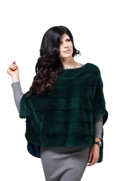 PATAKADEVI Bottle Green Fur Cape | Soft Warm Faux Fur Fabric | Full Sleeve Loose Fit | Casual Layering & Party | Outings | Versatile Styling Bottle Green-picture-53