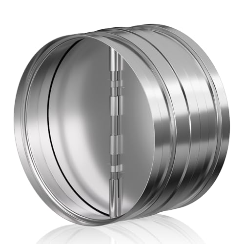 [Upgraded] Hon&Guan 6 Inch Backdraft Damper One-Way Airflow Duct Damper 6 Inch Ducting Insert Backflow Preventer Duct Draft Blocker