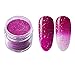 28g/Box Purple and White Temperature Color Change with Shine Glitter Dip Powder Nails Dipping Nails Long-lasting Nails No UV Light Needed, (W-No.1)