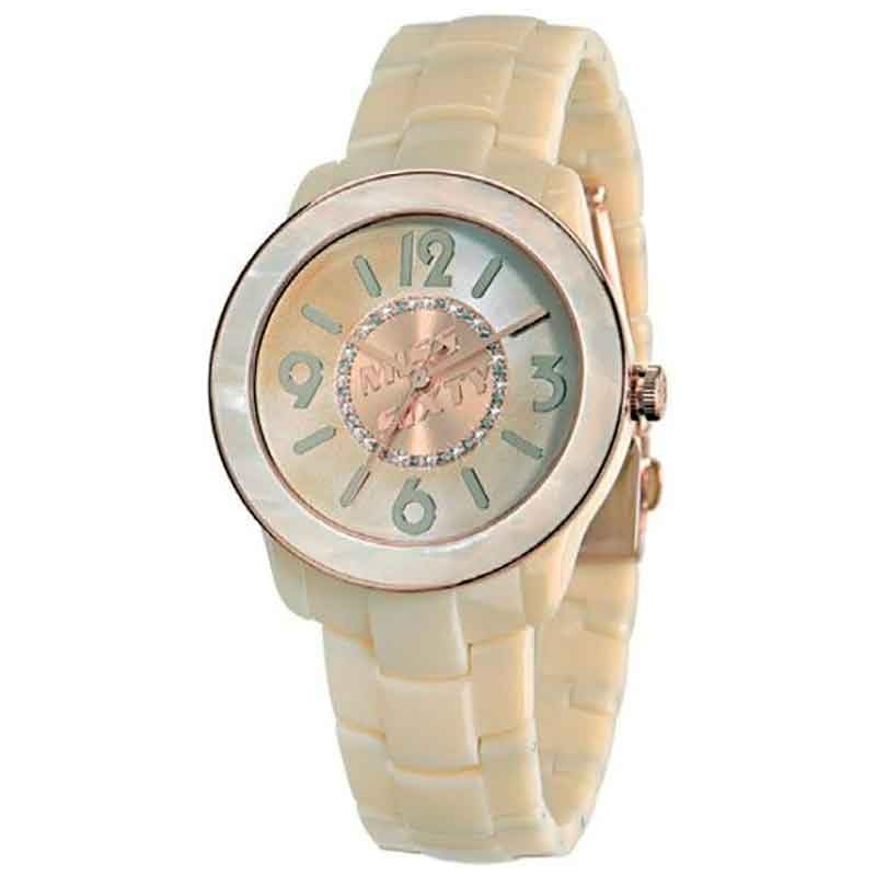SMIORAS Miss Sixty R0753122505 Reloj Analógico para Mujer Colección Happy Caja De Resina Esfera Color Beige