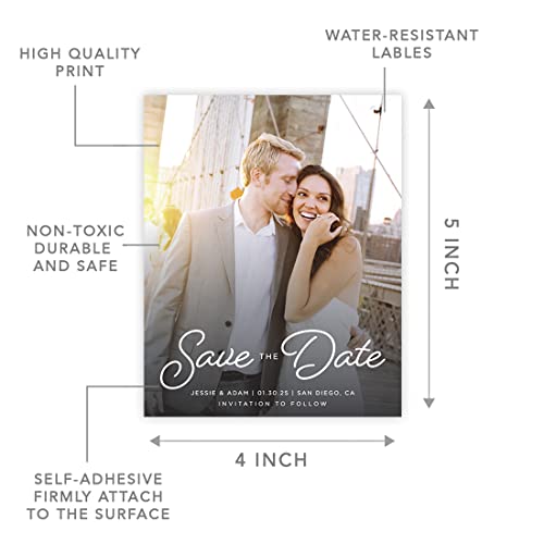 Andaz Press Photo Personalized Beloved Wedding Collection, Wine Bottle Labels, 20-Pack, Custom Image #TOP4