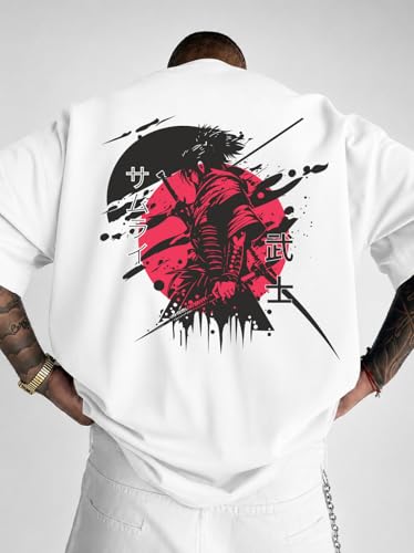 Image of Men's Oversized Round Neck Cotton Printed Gym T-Shirt for Men | Premium Soft Cotton Casual Loose Fit Half Sleeve Plain Tee Shirt