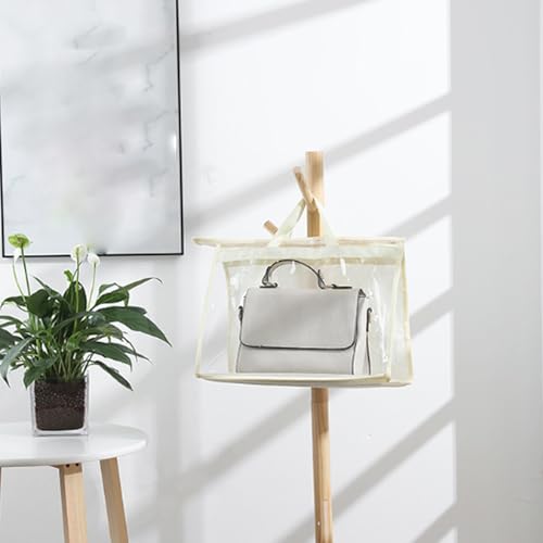 Rangement de sac à main beige et housse transparente de protection - 5