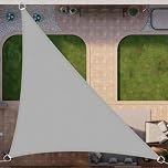 Outdoor Shade Sails for Patio Light Gray 10x10x10 FT, Waterproof Triangle Sun Shade Sail Canopy, Garden Sunshade Awning, UV Blocking & Water Resistant Heavy Duty Pergola Cover Cloth