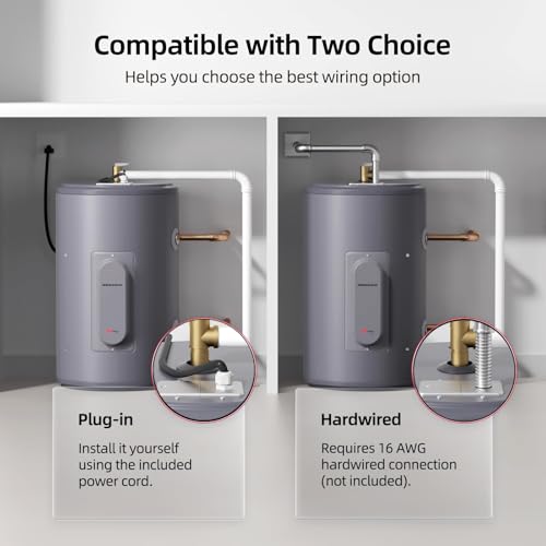 Image of Tank Water Heater Electric, MIZUDO 10 Gallon Point of Use Hot Water heater 1500W, Compact Residential 120V with T&P Valve, Adjustable Thermostat, UL Listed