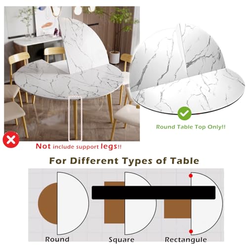 Plateau de table à manger rond blanc pliable de remplacement 1,2 m extérieur