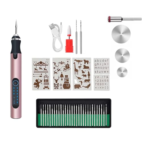 Professional Engraving Pen, Suitable for Metal, Wood, Glass and Plastic, Customizer Engraving Pen Made for DIYers and Gifters, Professional Engraving Pen Kit(Rose, Set C)
