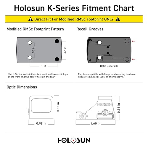 HOLOSUN HS407K X2 Red 6 MOA Dot Open Reflex Optical Sight for Subcompact Pistols - Durable Parallax Free Unlimited Eye Relief Handgun Sight with Aluminum Housing & Shake Awake Technology