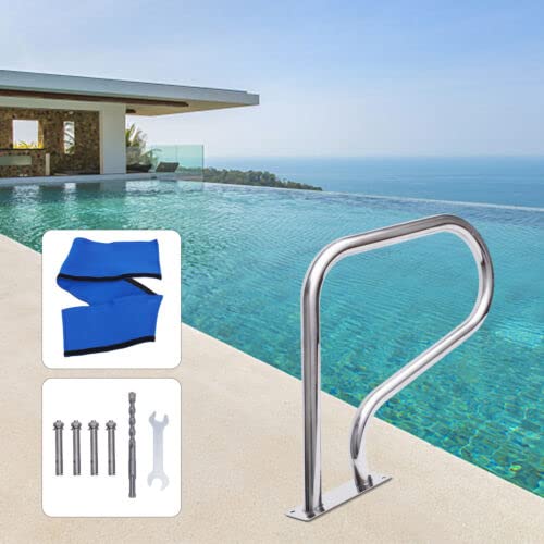 Edelstahl Poolgeländer, Einstiegshilfe Handrail U-Förmiger mit Griffabdeckung Swimmingpool Handläufe für Schwimmbäder Schräglagen Spa Wasserpark