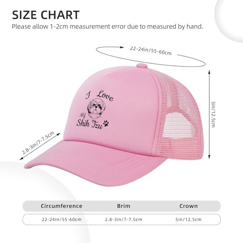 Love My Dog,Shih Tzu Unisex Baseball Cap Vintage Snapback Cap Adjustable4
