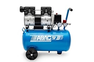 ABAC Ease-AIR 24 Silent Air Compressor, Oil-Free Air Compressor, Maximum Pressure 8 Bar, Power 1 Hp, Tank 24 litres, Noise 59 dB - UK