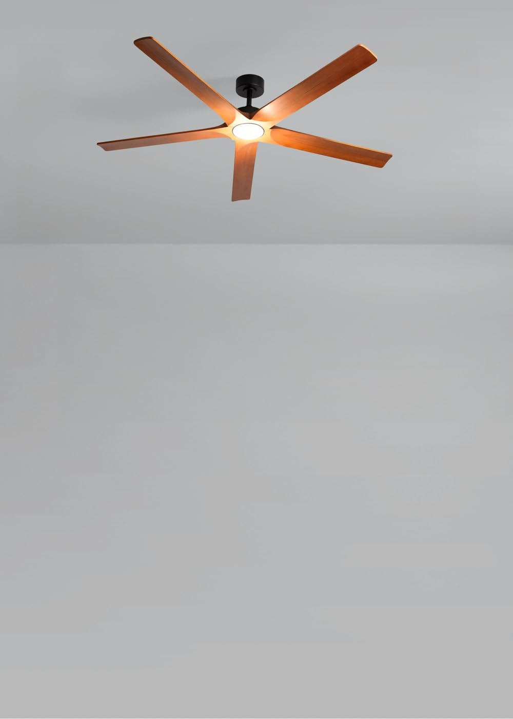 CREATE / WIND INDUSTRIAL WOOD XL/Ventilador de techo con luz 100% madera con mando / 40W, Silencioso, Ø165 cm, 6 velocidades, programable, función verano-invierno
