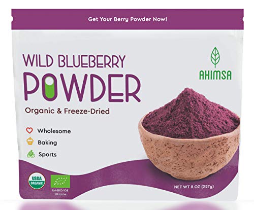 Organic Freeze Dried Wild Blueberry Powder 8 oz | USDA Certified | Powdered Fruit Freeze Dried Wild Blueberries | Organic Juice Powder