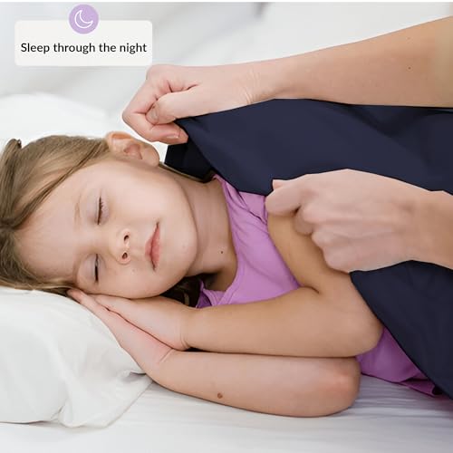 Image of Sensory Bed Sheet for Deep Pressure Therapy - Spandex Bed Sheet - Sensory Compression Blanket for ADHD, Autism - Breathable & Hypoallergenic, Navy, Twin Size