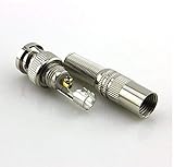 Producto de alta calidad BW® 10pcs BNC Conector macho para cable coaxial RG-59, extremo de latón, engarzado, tornillo de cable, conector BNC de cámara CCTV