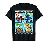 Mario Kart Group Graphic T-Shirt - Classic Fit, Crew Neck, Black, Adult