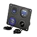 Produktbild Linkstyle 4 in 1 Ladegerät Stecksockel 12V 4.2A Dual USB Ladegerät Steckdose und LED Voltmeter Zigarettenanzünder Steckdose & Blaue LED-Anzeige AN Wippschalter für Auto Marine Boots LKW