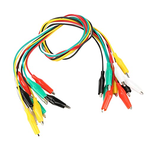 10 Pcs Clips Fil Câble Crocodile Double Extrémité Pinces Crocodile Électrique Fils de Test Fil de Cavalier pour Multimètre ou Travail de Test Électrique de Laboratoire Cover