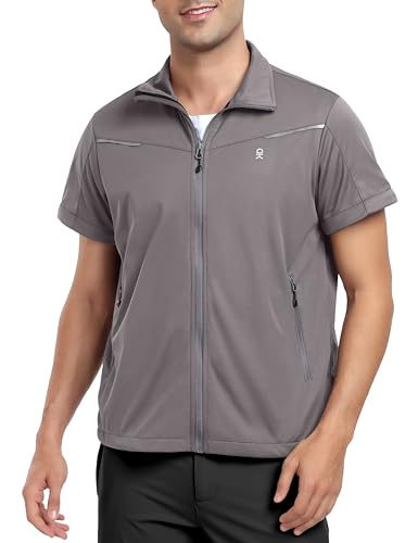 Little Donkey Andy Men's Lightweight Softshell Jackets Waterproof Removable Sleeve for Golf Hiking Cycling Running2