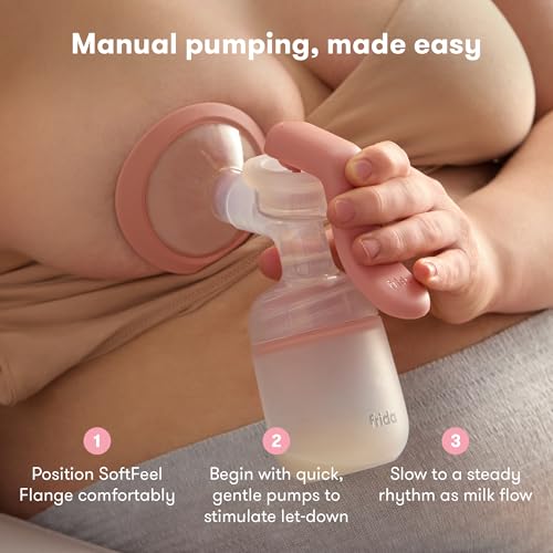 Image of FridaMom Manual Breast Pump, Portable Hand Breast Pump with SoftFeel Flange | Ergonomic Handle for Comfortable Milk Expression, Breastfeeding Essential for Nursing Moms