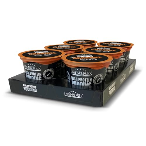 Layenberger High Protein Pudding - 11% Eiweiß, 6,4% Kohlenhydrate, 1,5% Fett, 9,6 g Zucker, laktosefrei, 6er Pack (6x 200 g) - Salted Caramel