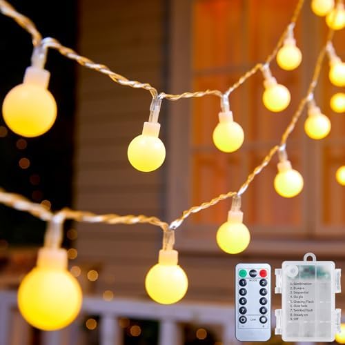 YOZATIA Globe String Lights 2 Pack 19.7ft 40 LED Battery